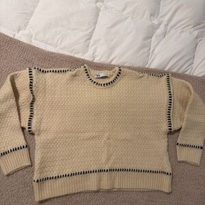 Zara Beige Sweater with Black Trim